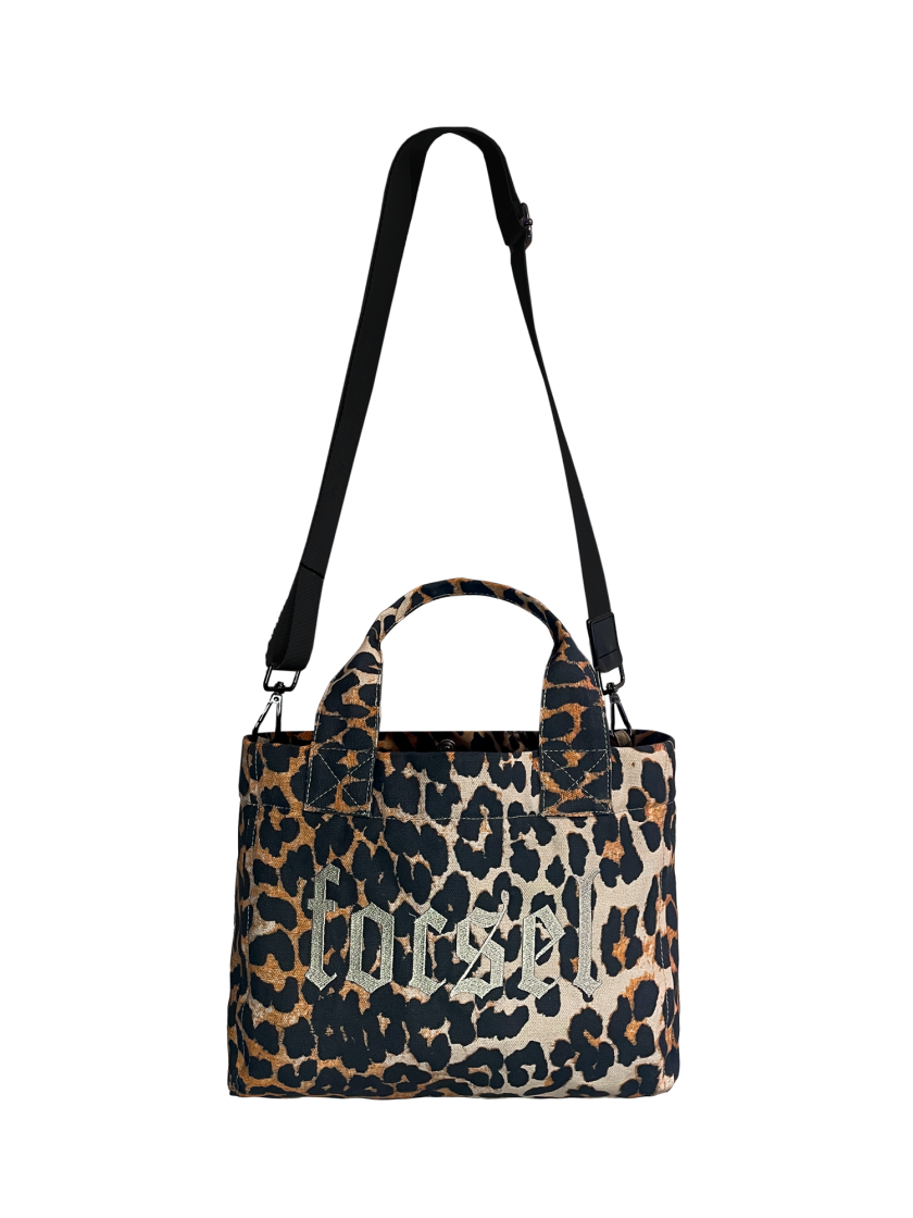 Askılı Leopar Desen Mini Tote Çanta