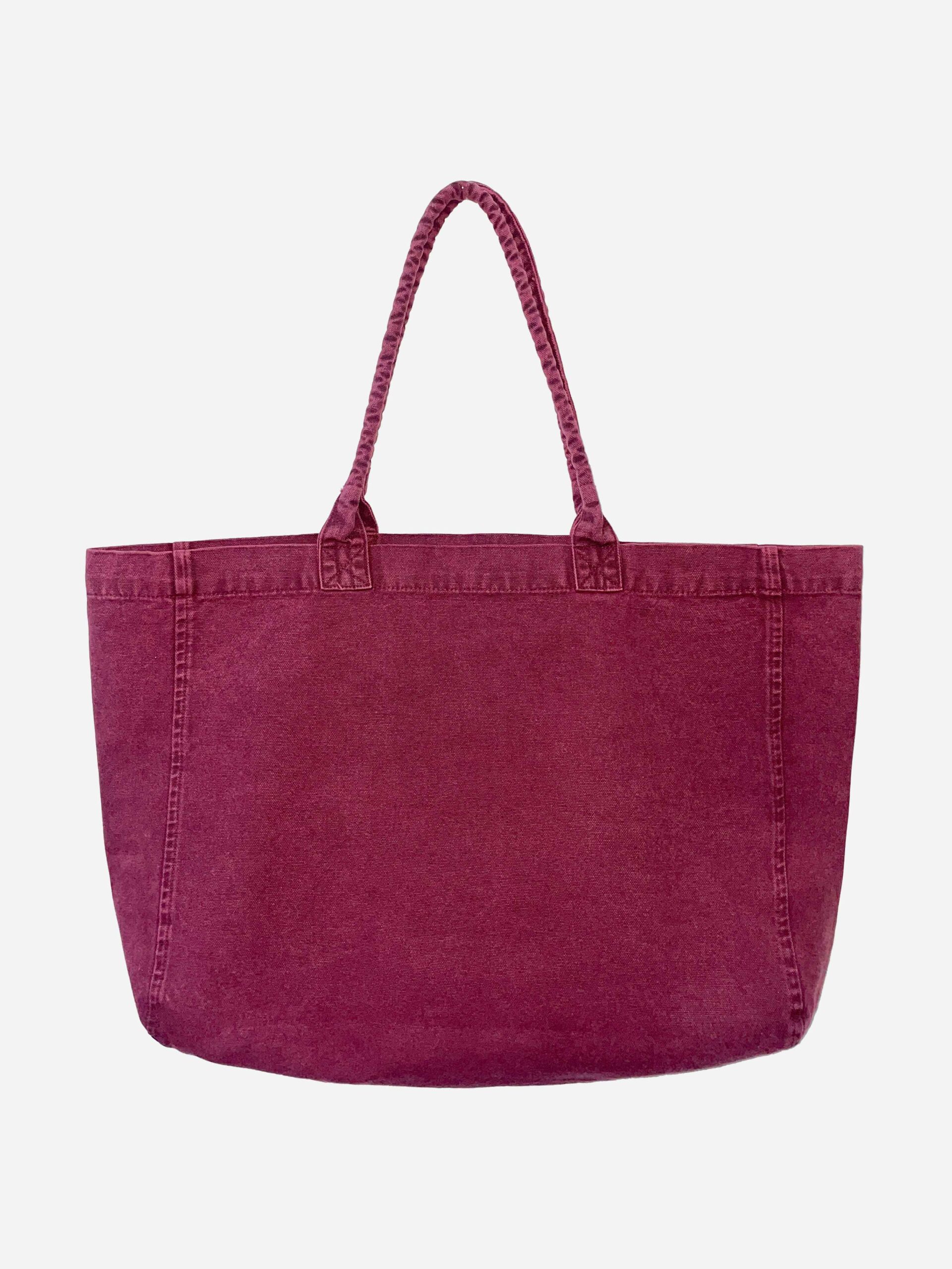 Bordo Büyük Boy Logo Baskılı Tote Çanta - Görsel 3